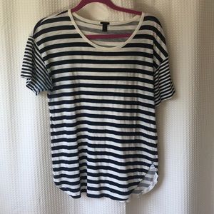 J crew navy and cream striped T shirt